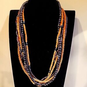 Boho wood bead necklace